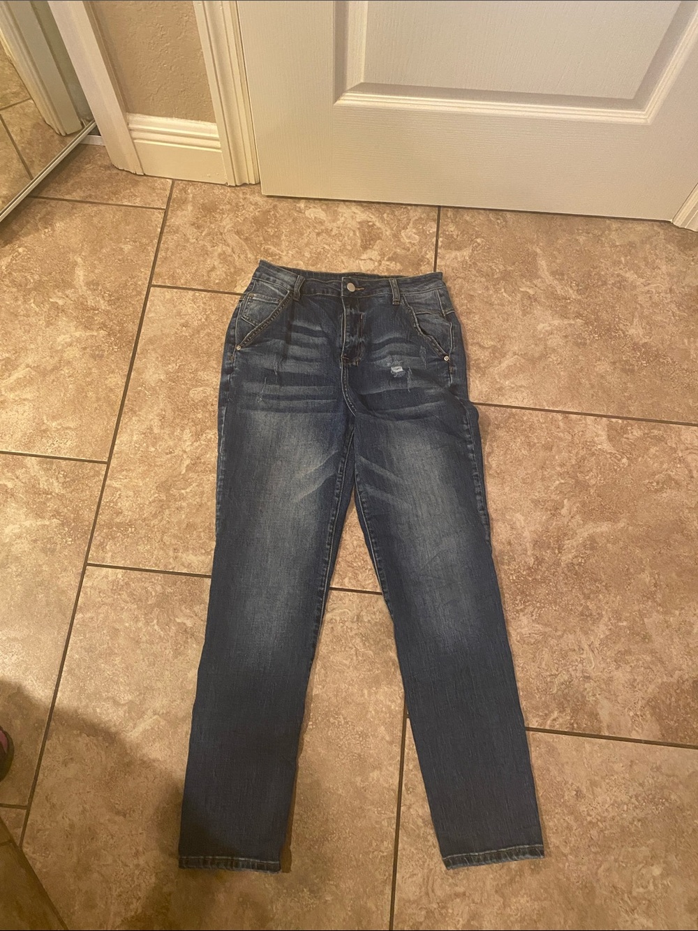 Blue Distressed Denim Jeans